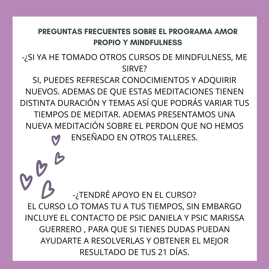 Programa Amor Propio y Mindfulness - Centro de Psicología Contextual y  Mindfulness Guadalajara